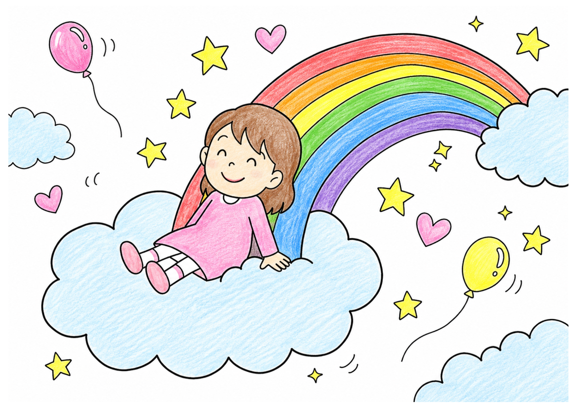 にじの塗り絵イラスト