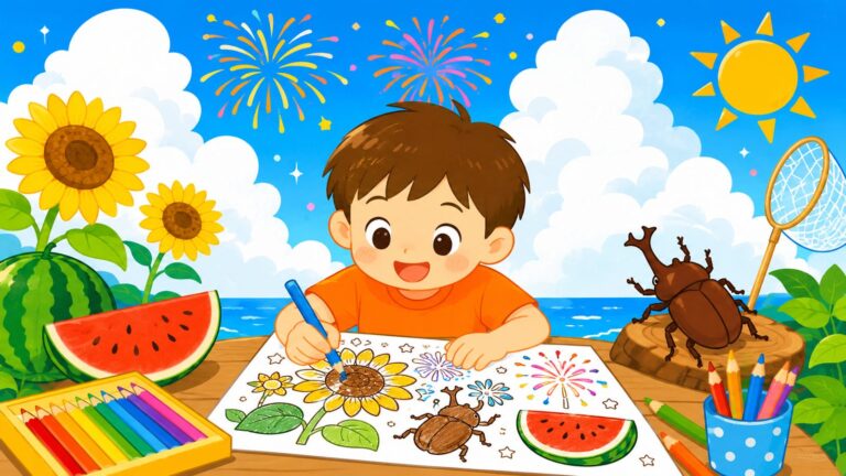 【2026年版】夏休みの塗り絵プリント無料ダウンロード