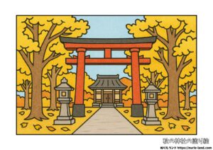 11月の塗り絵イラスト カラー見本（無料・印刷OK）