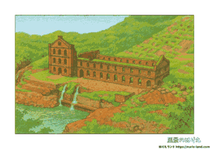 曽木発電所遺構のぬりえ見本付｜夏の歴史を感じる風景｜高齢者向け無料ダウンロード