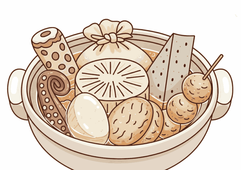 おでんの塗り絵イラスト