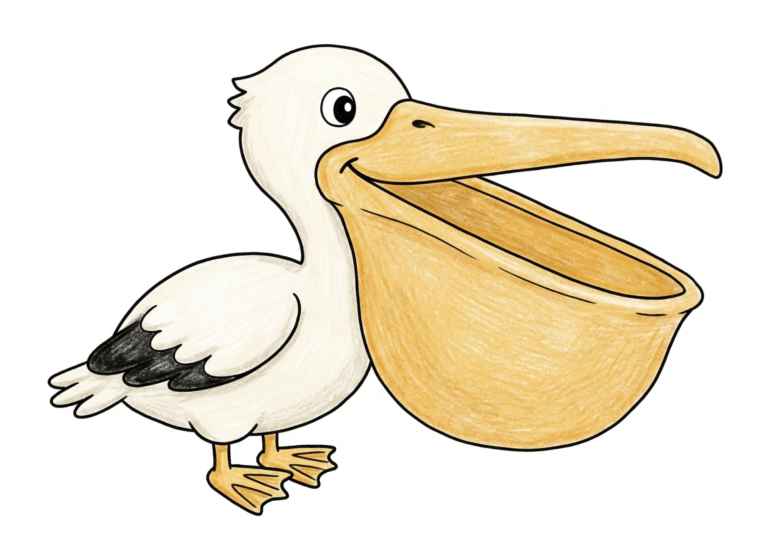 ペリカンの塗り絵