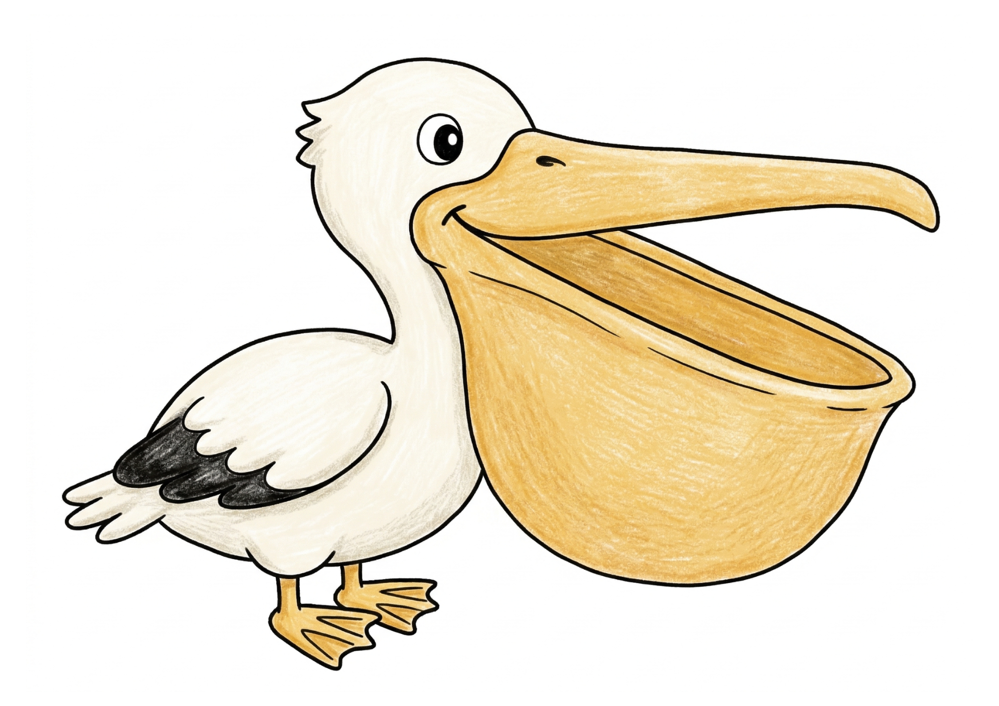 ペリカンの塗り絵イラスト