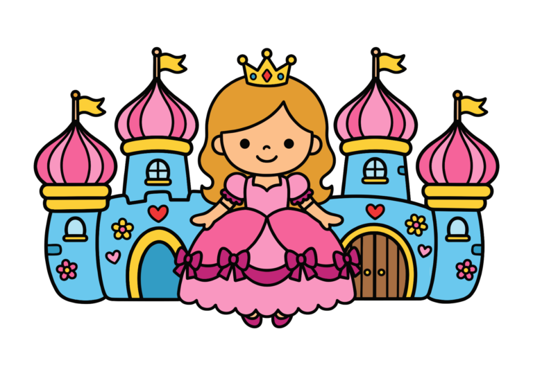 プリンセスとお城の塗り絵