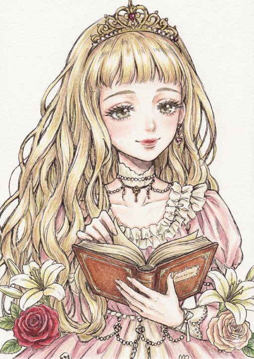 プリンセスの塗り絵 カラー見本 無料ダウンロード