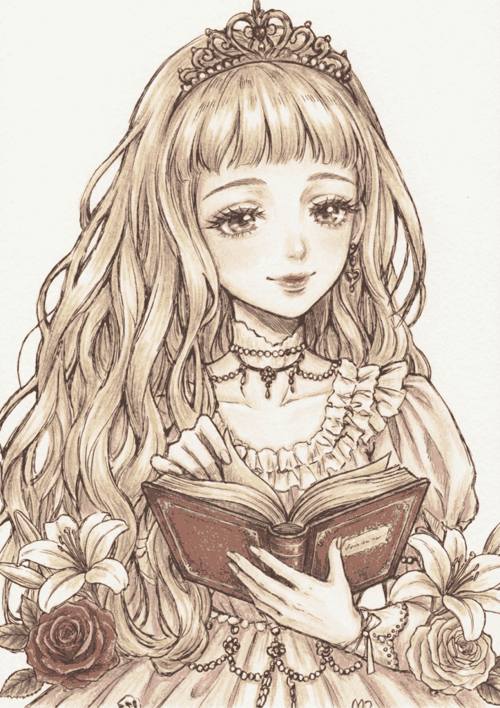 プリンセスの塗り絵 カラー見本 無料ダウンロード