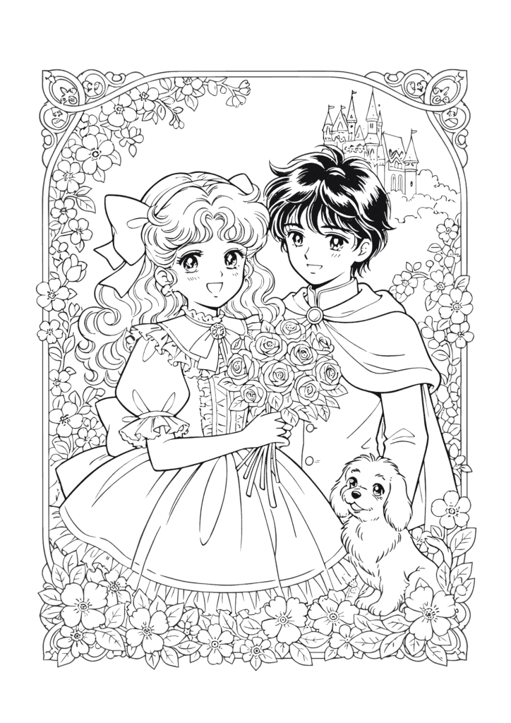 プリンセスの塗り絵 白黒 無料ダウンロード 印刷用
