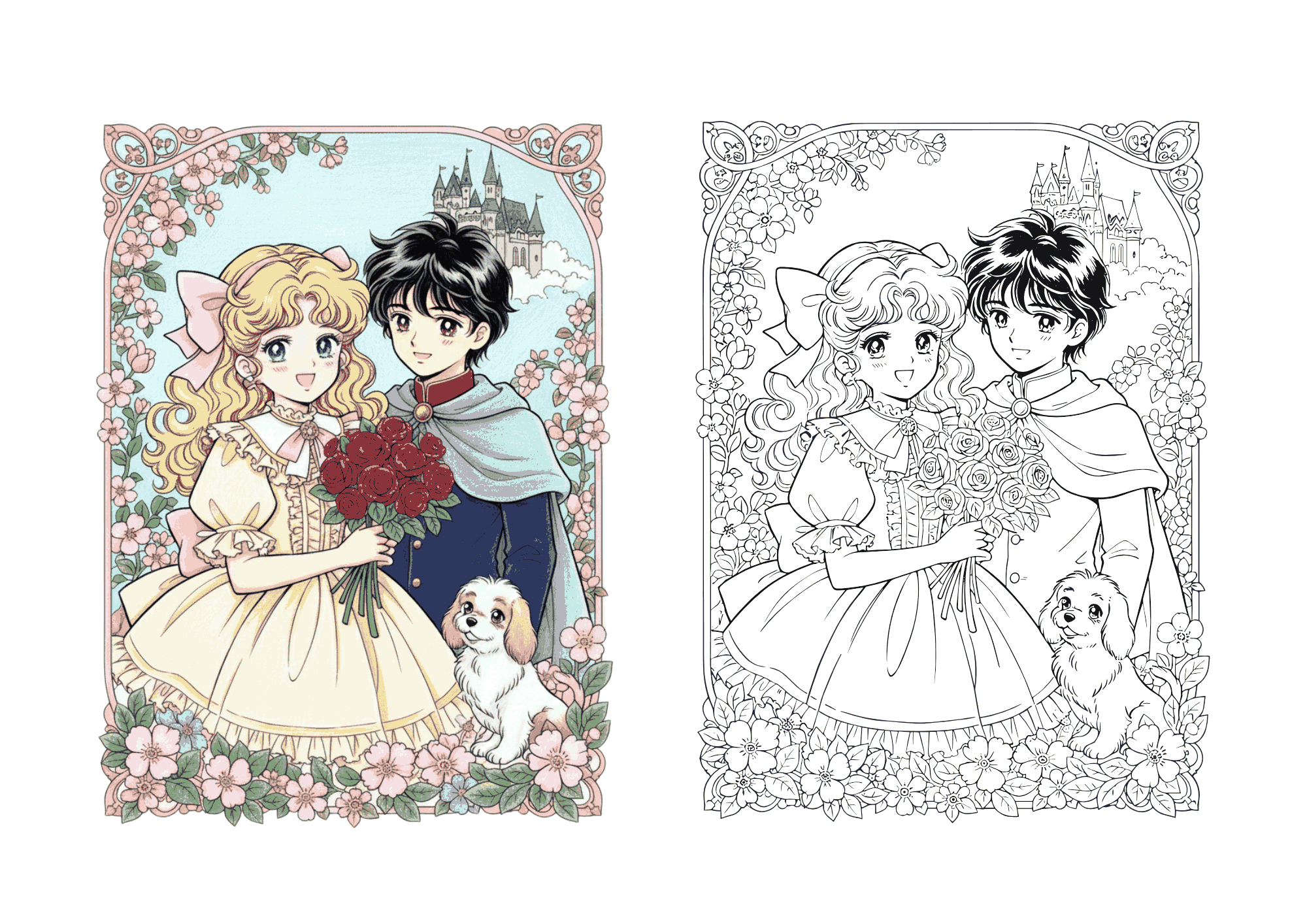 プリンセスの塗り絵イラスト｜子供向け 無料ダウンロード（塗り絵フリー画像素材）