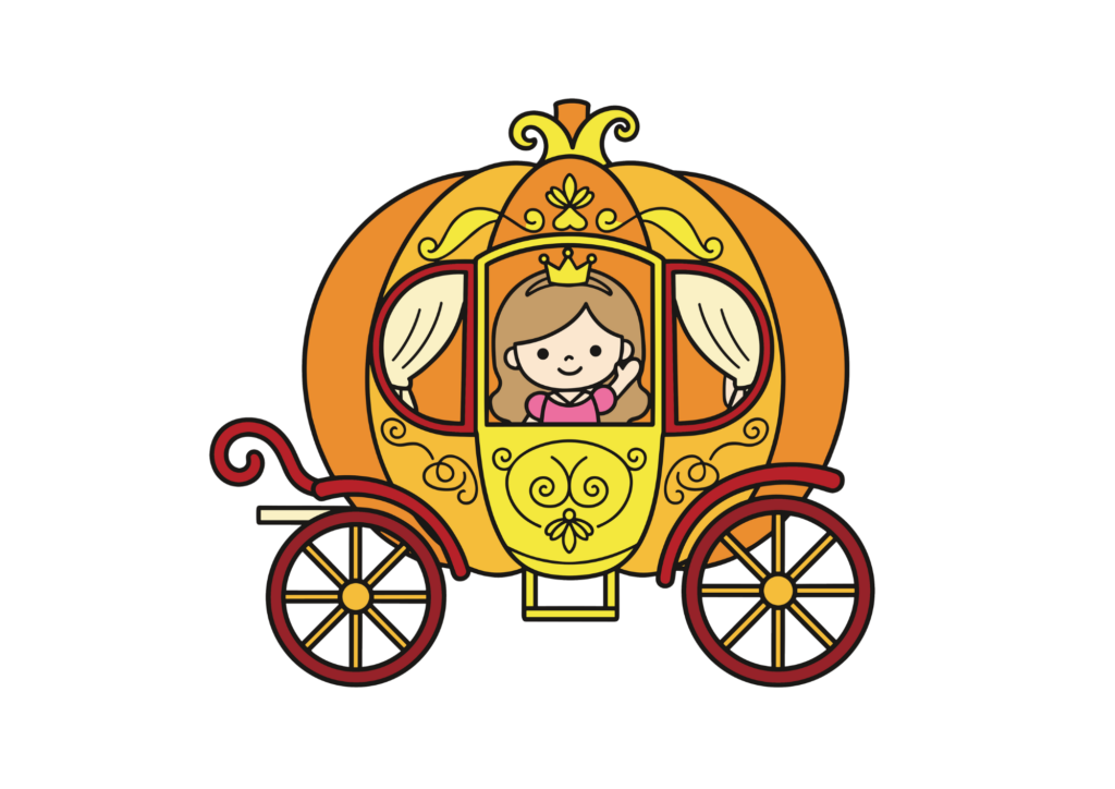 かぼちゃの馬車の塗り絵イラスト