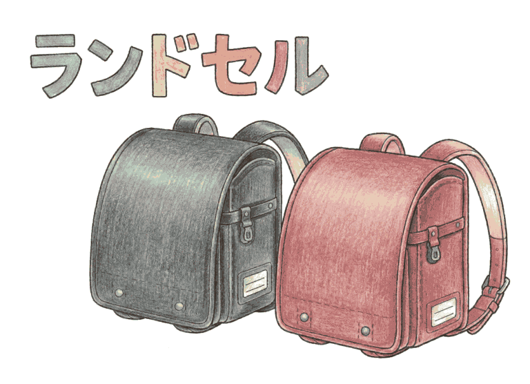 子供向けランドセル塗り絵イラスト無料ダウンロード