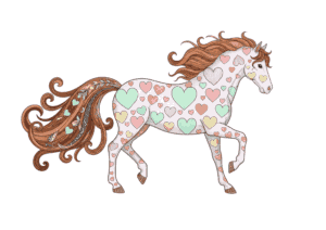 パステルカラーが映える馬の塗り絵｜大人向けリラクゼーション素材｜無料フリー画像