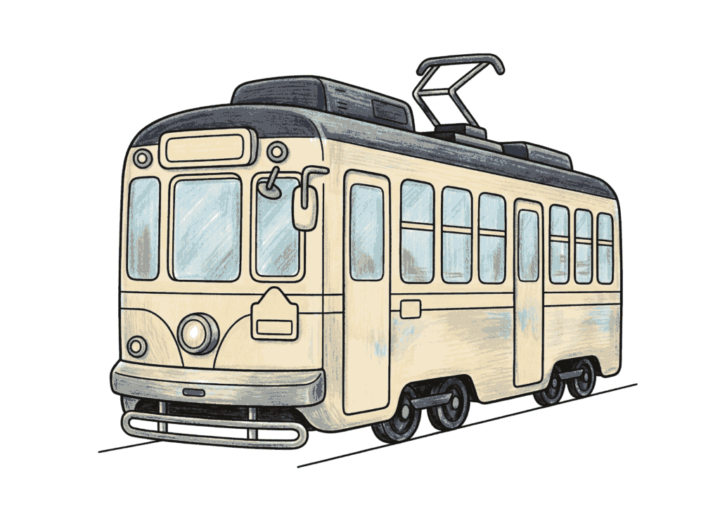 路面電車の塗り絵 カラー見本