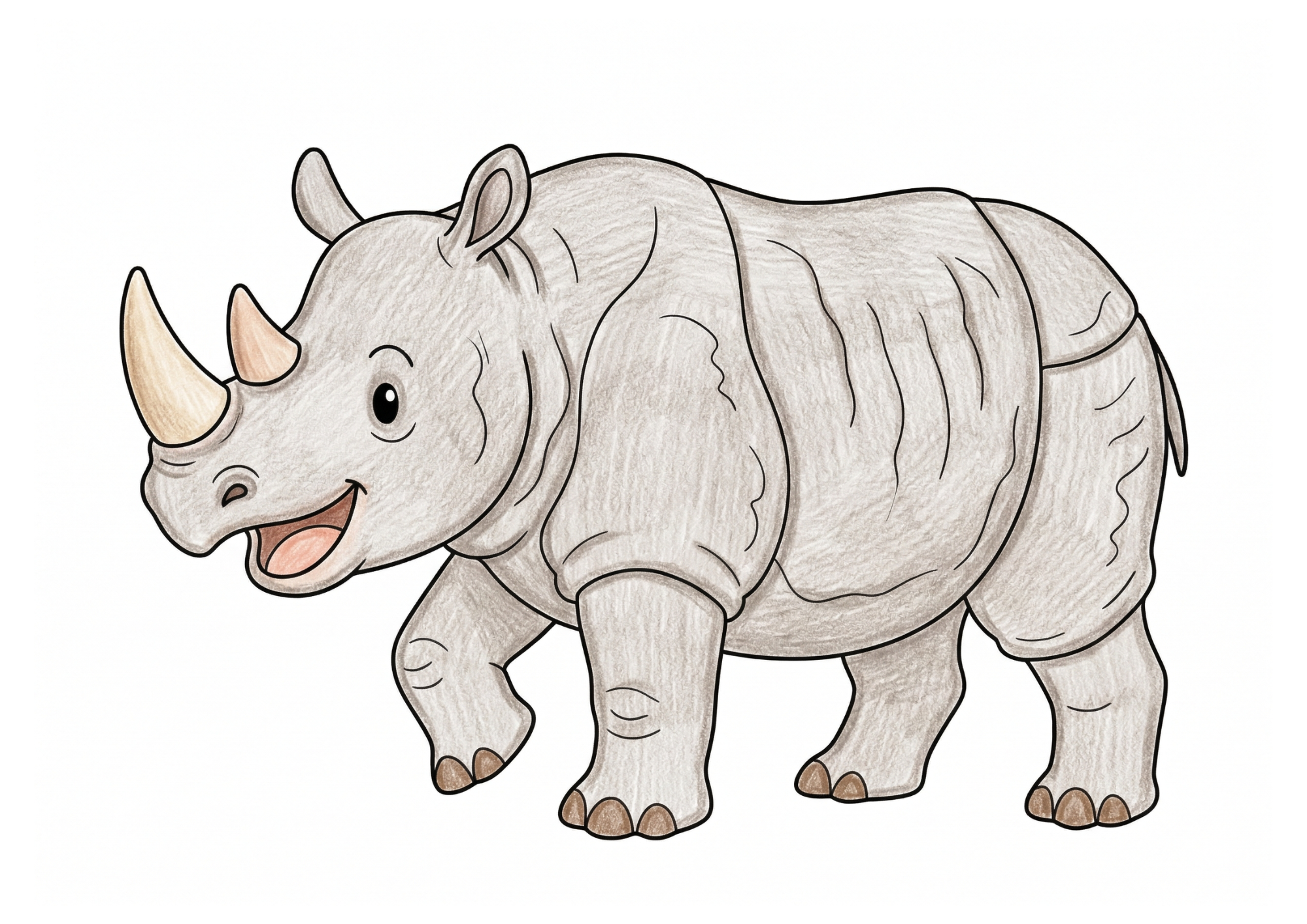 さい（サイ）の塗り絵カラー見本、子供向け無料イラスト