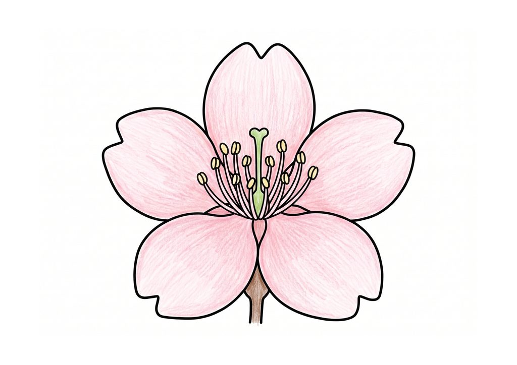 サクラの花の塗り絵 カラー見本