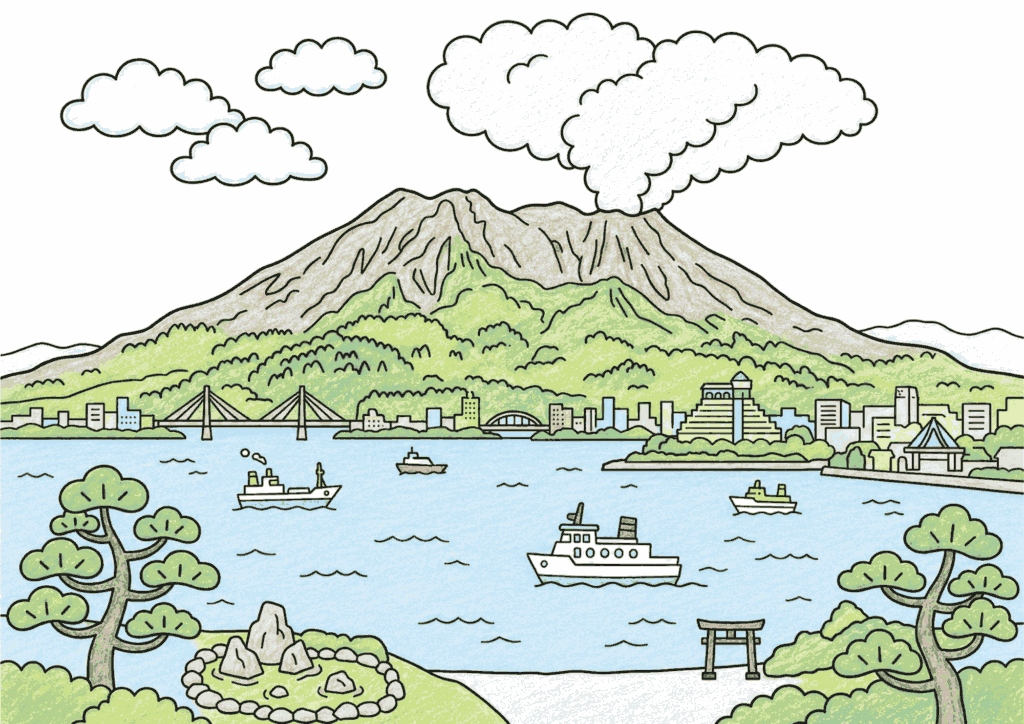さくらじまの塗り絵 カラー見本