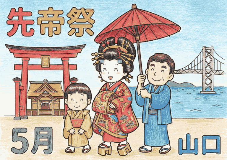 先帝祭の塗り絵イラスト