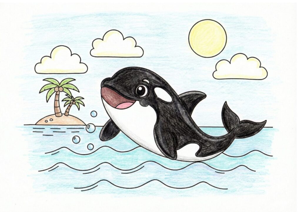 Cute Orca Coloring Page