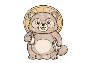 信楽焼のタヌキの塗り絵 カラー見本