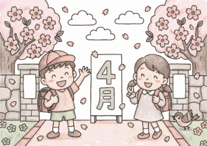 shigatsu nyuugakushiki april entrance ceremony nurie color 20260327