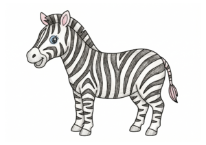 しまうまの塗り絵イラスト
