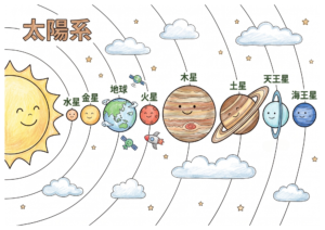 太陽系8惑星の塗り絵イラスト