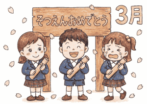 卒園の塗り絵画像｜無料ダウンロードできる白黒イラストのフリー画像素材
