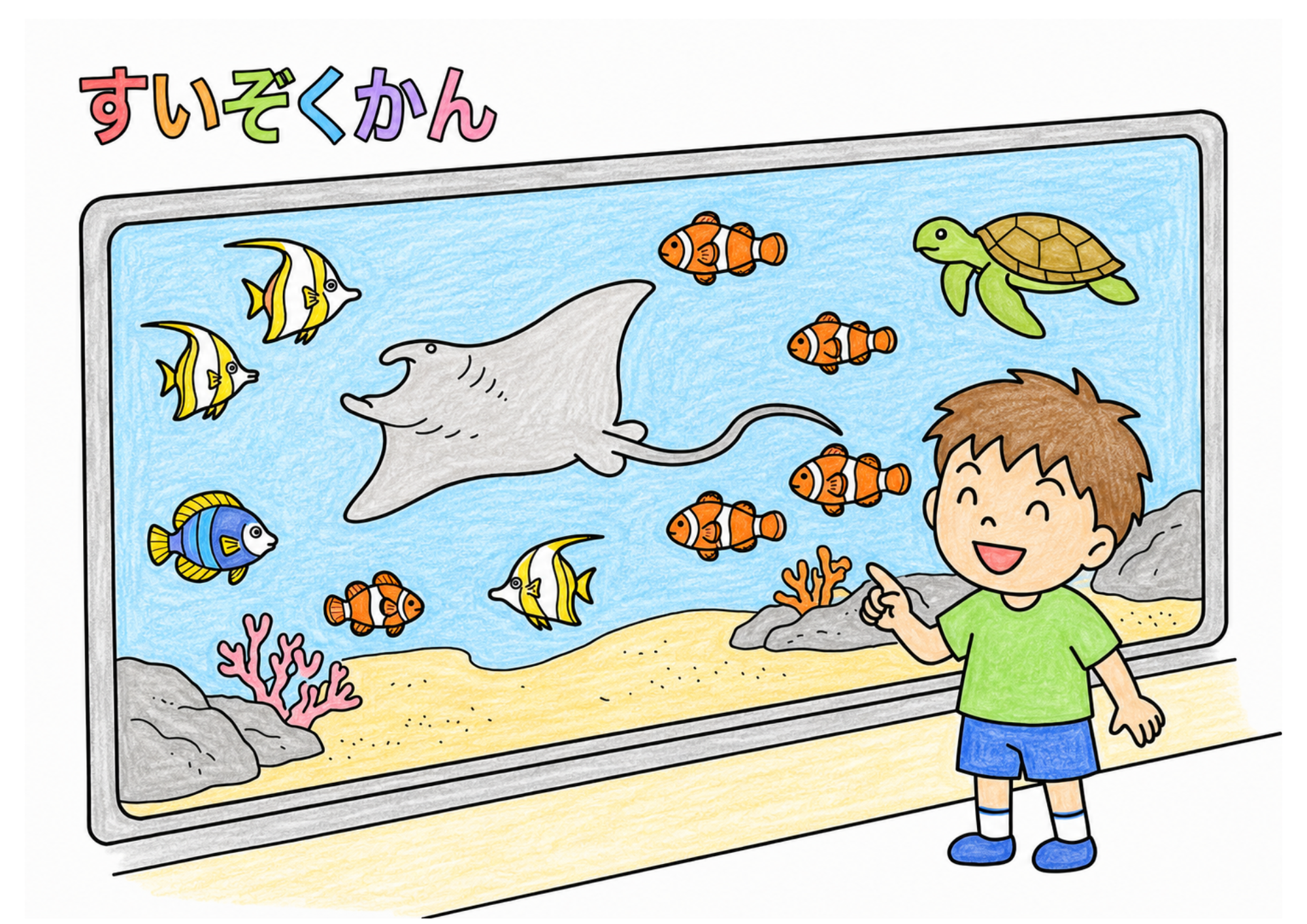 水族館の塗り絵 カラー見本