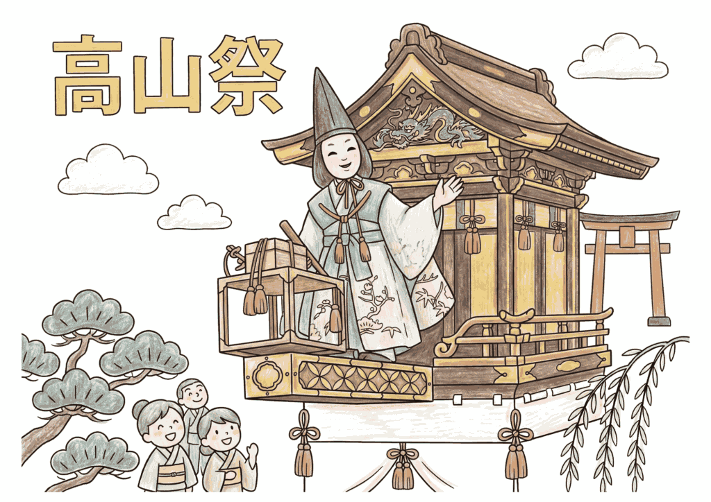 高山祭 塗り絵無料
