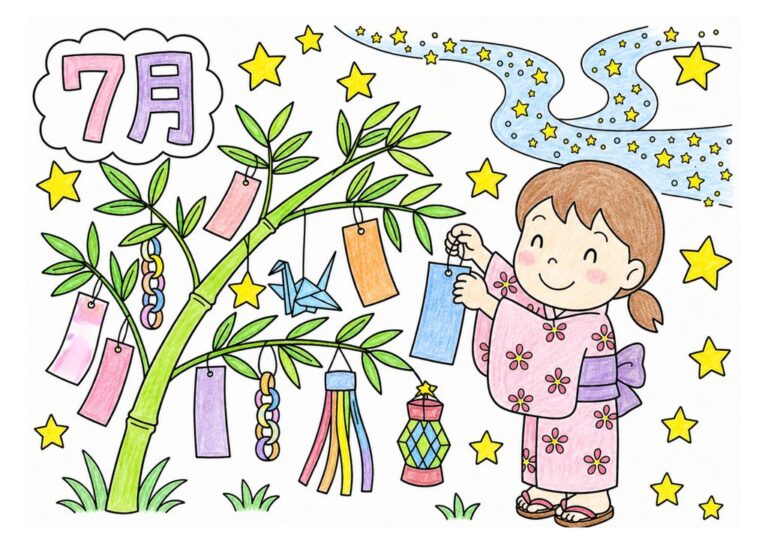 七夕飾りと天の川 カラー見本