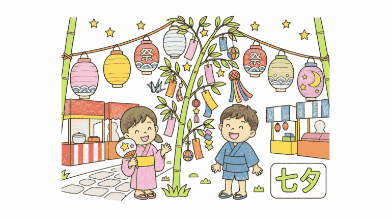 七夕祭りの塗り絵