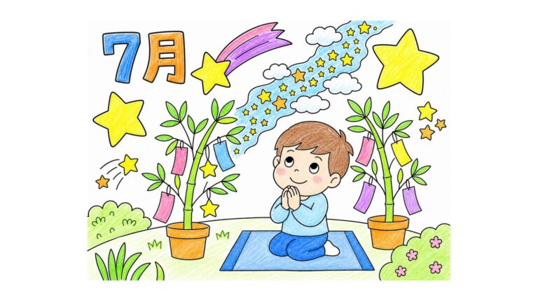 七夕の短冊・天の川の塗り絵