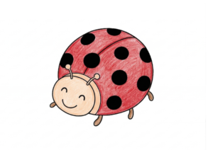 てんとう虫の塗り絵イラスト