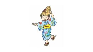 徳島阿波踊りの塗り絵イラスト カラー見本（無料・印刷OK）