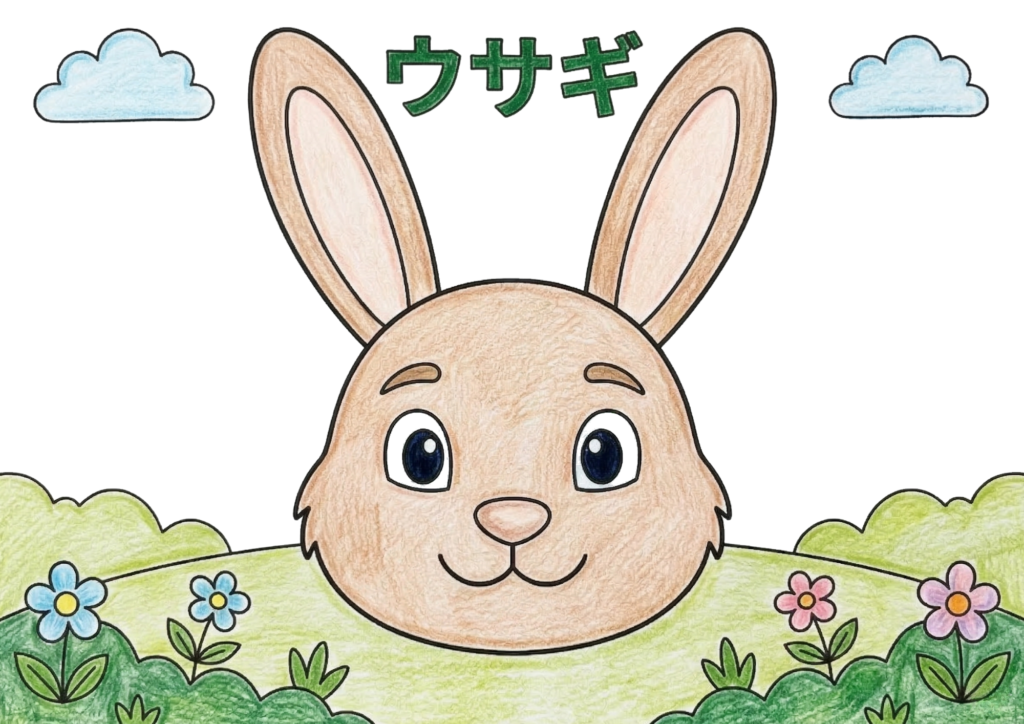 ウサギの塗り絵イラスト