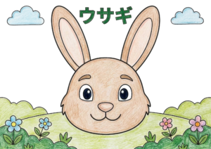 ウサギの塗り絵イラスト