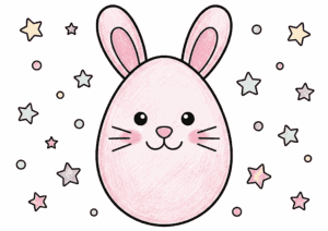星とうさぎの塗り絵イラスト無料ダウンロード用フリー画像素材