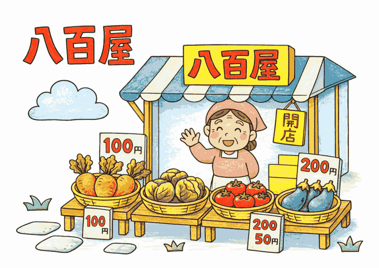 八百屋さんの塗り絵イラスト