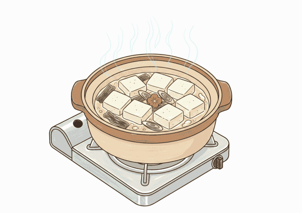 湯豆腐の塗り絵 カラー見本 無料ダウンロード