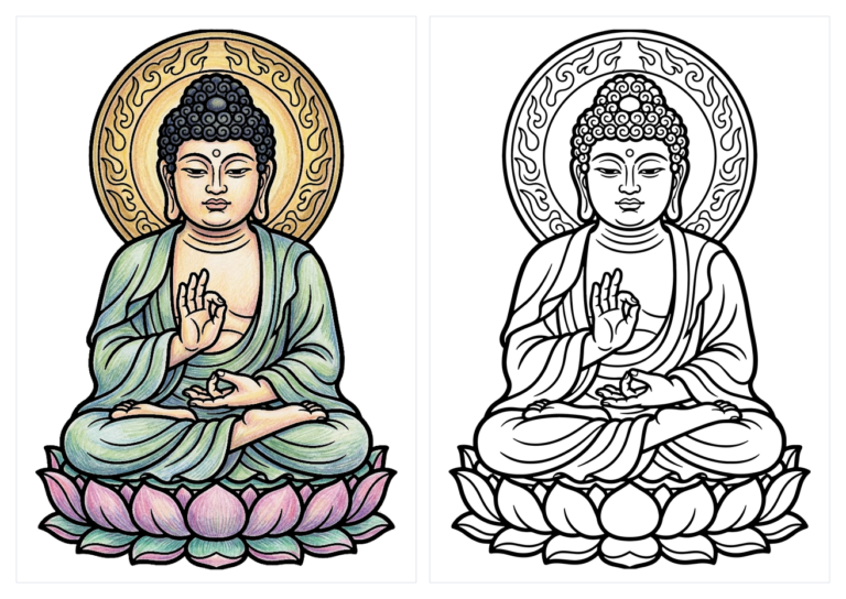 大仏の塗り絵