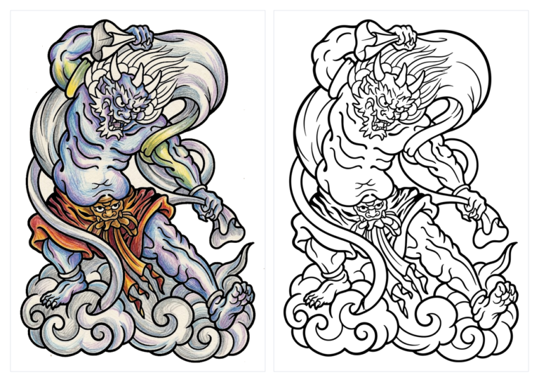 風神の塗り絵