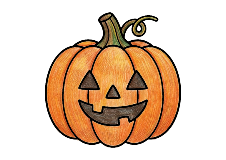 ハロウィンかぼちゃ（ジャック・オー・ランタン）の塗り絵イラスト｜無料ダウンロード・印刷OK
