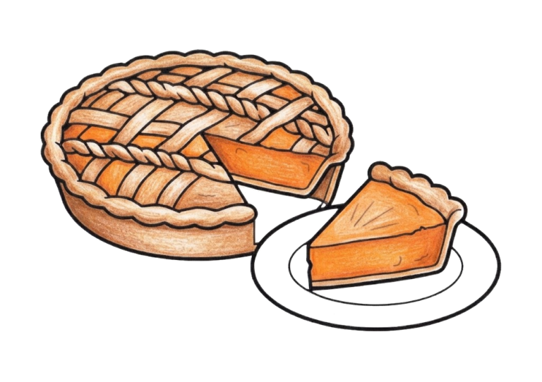 かぼちゃのパイの塗り絵