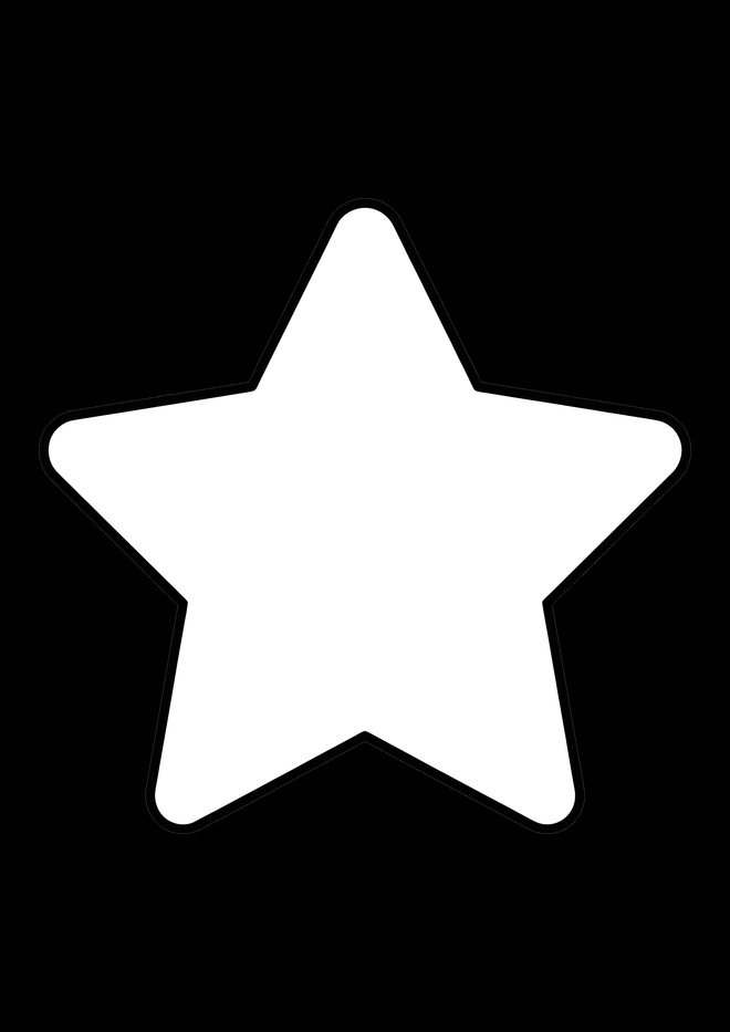 はみ出さないぬりえ|A4いっぱいに大きな星が1つの見本