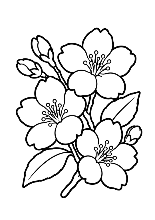 さくらのぬりえ 線画
