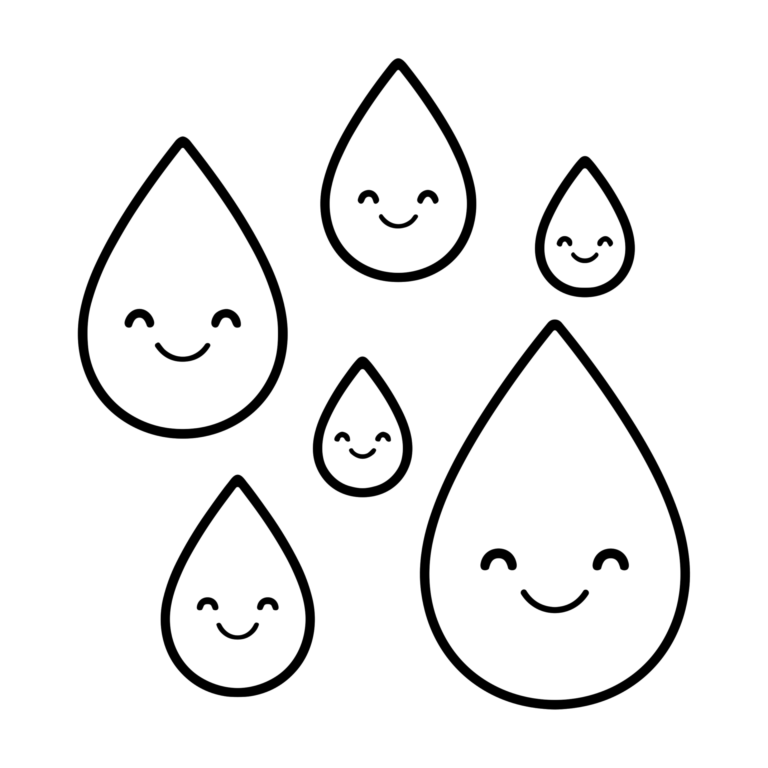 あまつぶのイラスト（線画）｜壁面かざり用・背景透過PNG