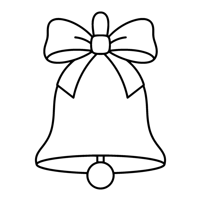 ベルのイラスト（線画）｜壁面かざり用・背景透過PNG