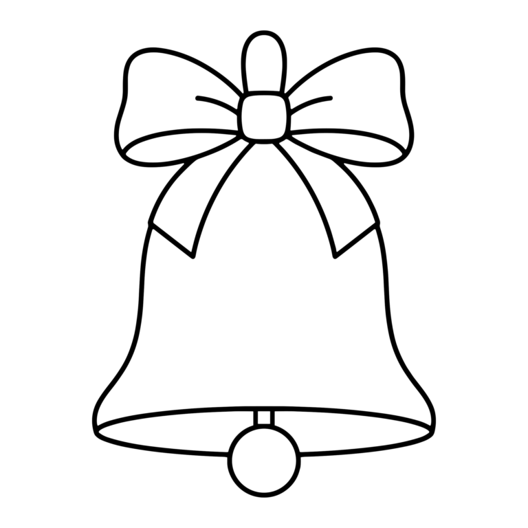 ベルのイラスト（線画）｜壁面かざり用・背景透過PNG