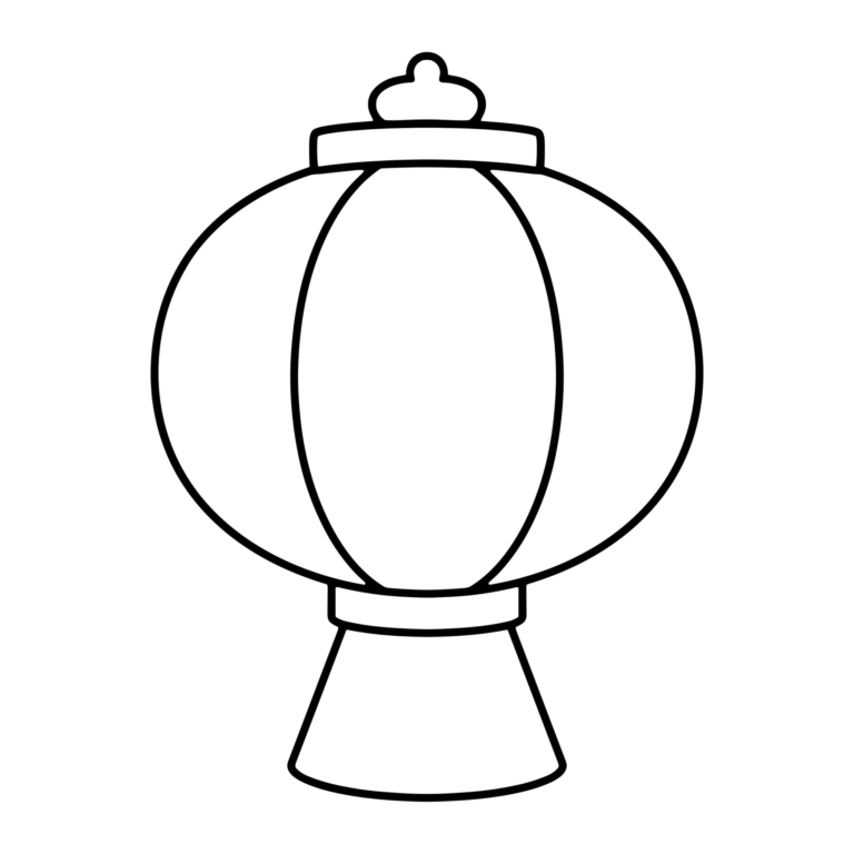 ぼんぼりのイラスト（線画）｜壁面かざり用・背景透過PNG
