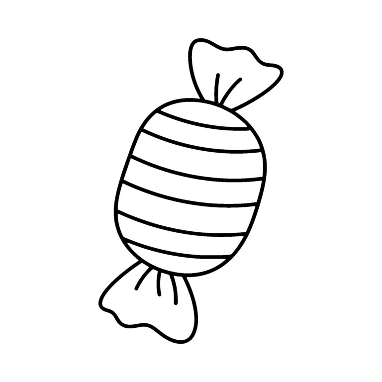 キャンディのイラスト（線画）｜壁面かざり用・背景透過PNG