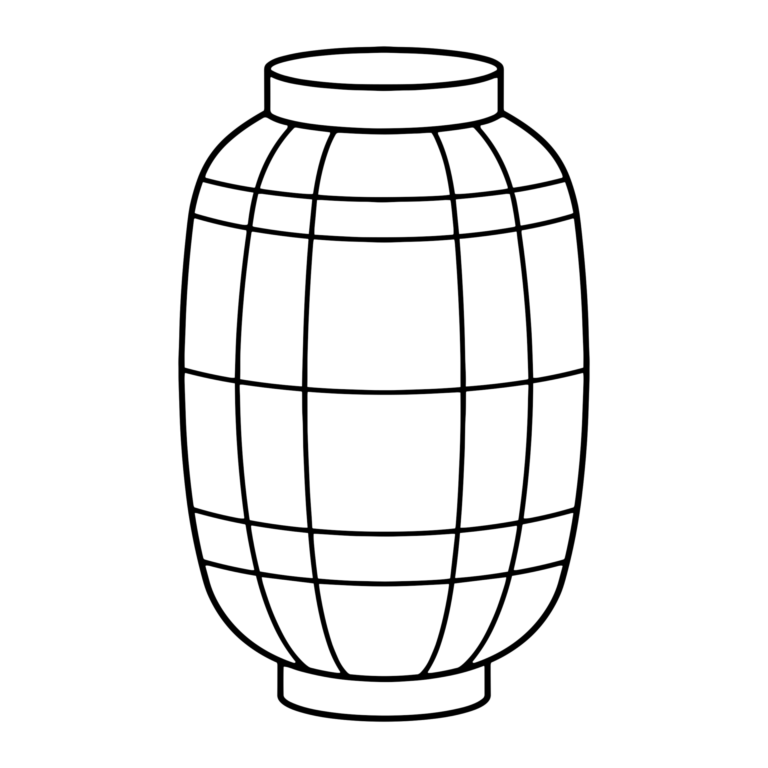 ちょうちんのイラスト（線画）｜壁面かざり用・背景透過PNG